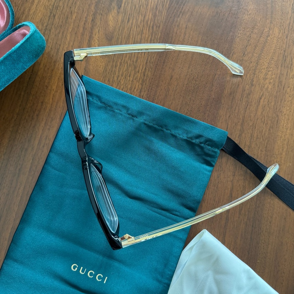 Gucci GG0560ON Square Eyeglasses 55mm Black Crystal Designer Optical Frames - Picture 13 of 16
